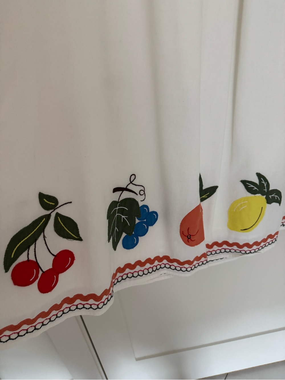 RHODE Cream Maxi Skirt with Cherry, Peach & Lemon Motif - Picture 2 of 5